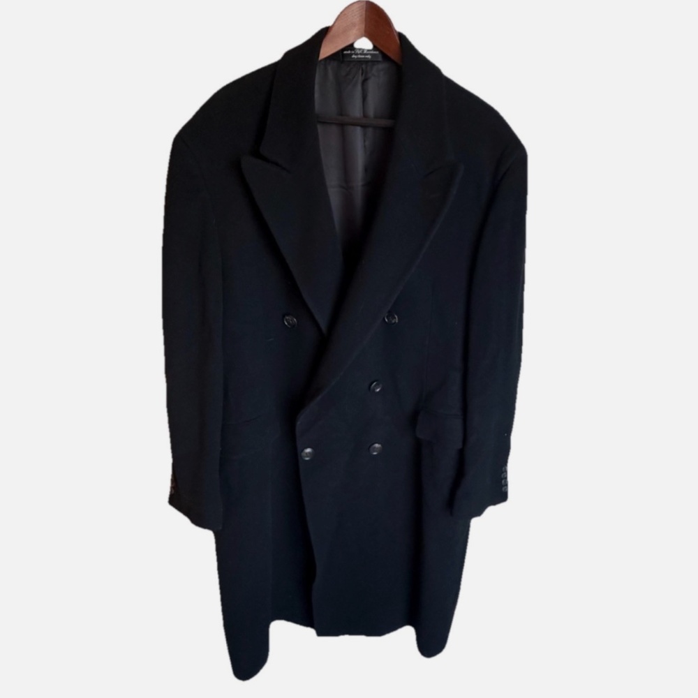 Vintage Ralph Lauren Double Breasted Wool Pea Coat Men’s Black L-48 XXL XXXL